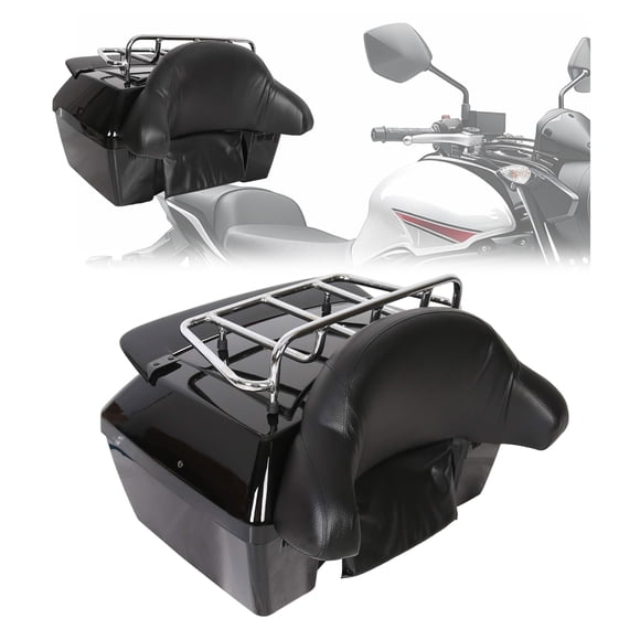 KUAFU Maletín de Motocicleta de 50 L con Respaldo y Luz Trasera – Portaequipajes