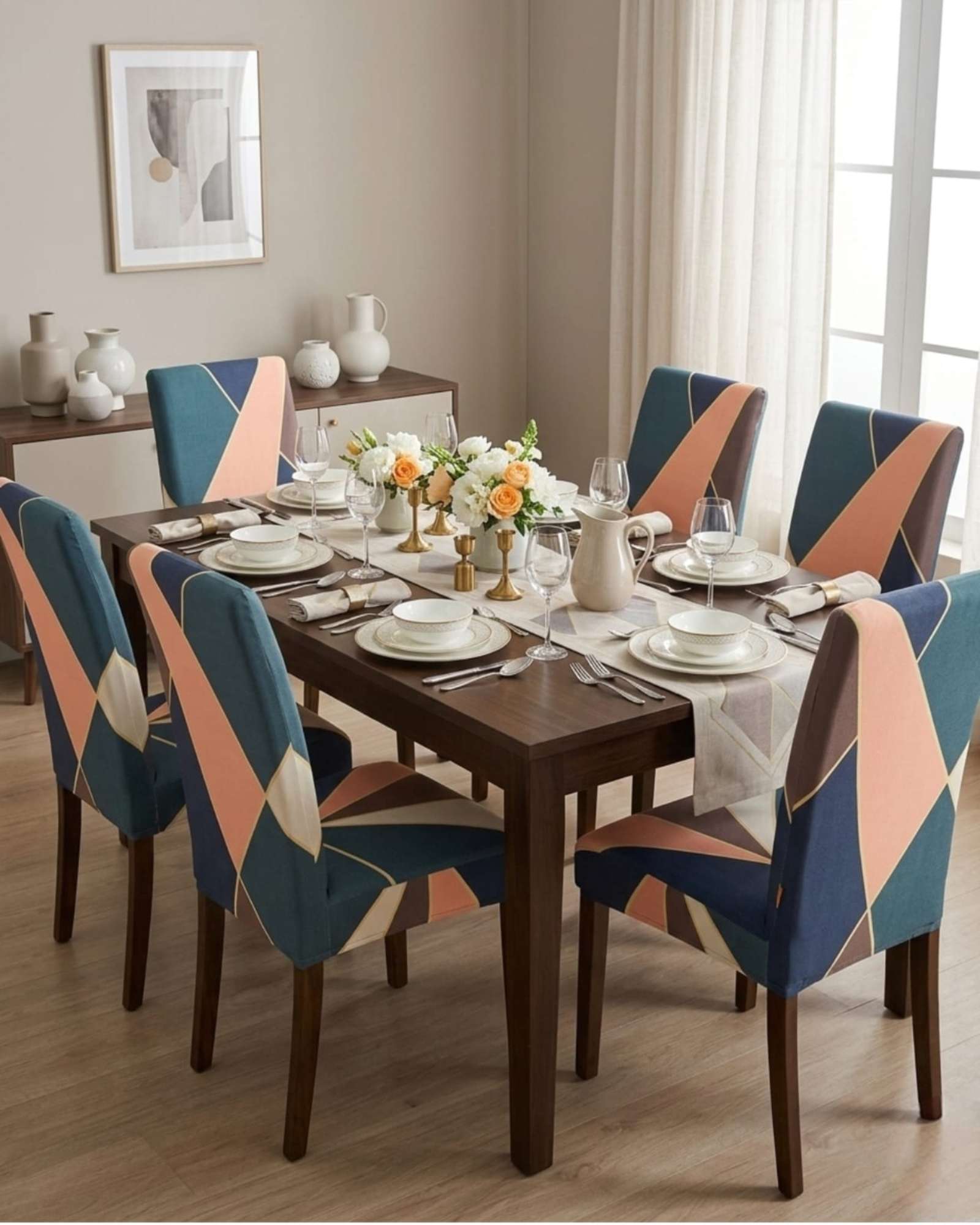 Mylhogar - Juegos De 6 Fundas Para Sillas Con Diseño Elastico