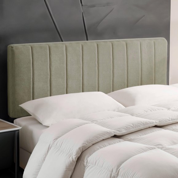 Cabecera tapizada King para pared, color verde oliva