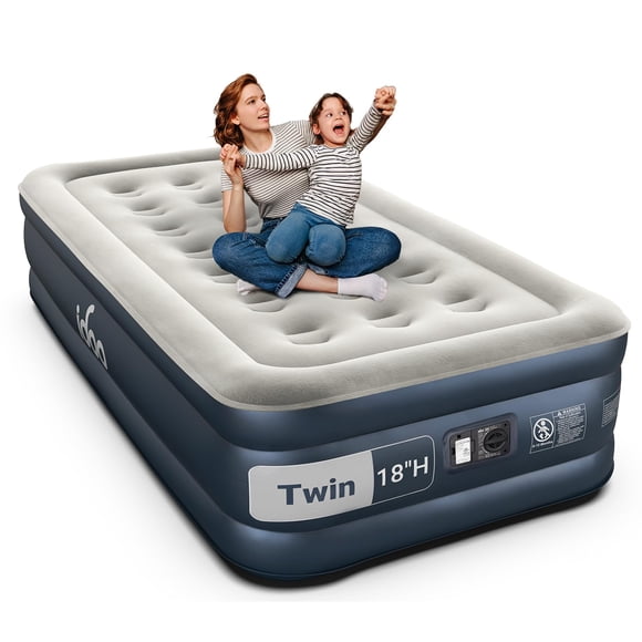Colchón Inflable iDOO Twin 46 cm Elevado con Bomba Incorporada