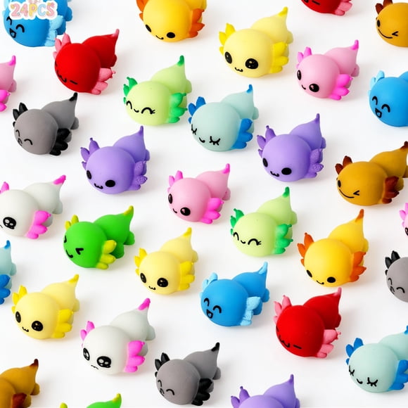 Paquete de 24 juguetes antiestrés mochi squishy de ajolote DKJOAZ