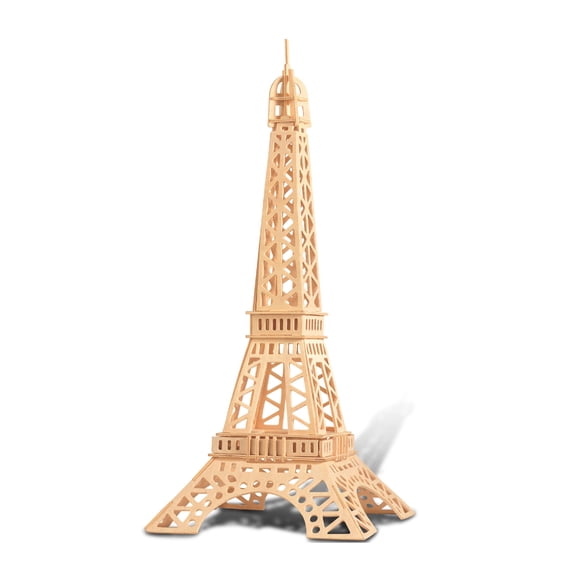 Juego de maquetas 3D con forma de puzle artesanal de la Torre Eiffel en madera, 52 piezas