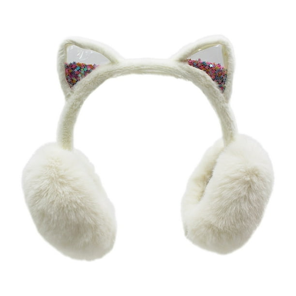 Orejeras de felpa suaves y esponjosas para mujer, orejeras plegables de felpa, orejeras de invierno para niños y niñas, calentador de orejas para clima frío.