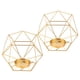 thumbnail image 3 of 2Pcs 3D Geometric Wedding Candlestick Votive Candel Tealight Holder Golden, 3 of 5