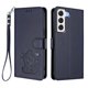 thumbnail image 1 of Funda Billetera con Relieve de Gato para Samsung Galaxy S22 5G, Azul, 1 of 6