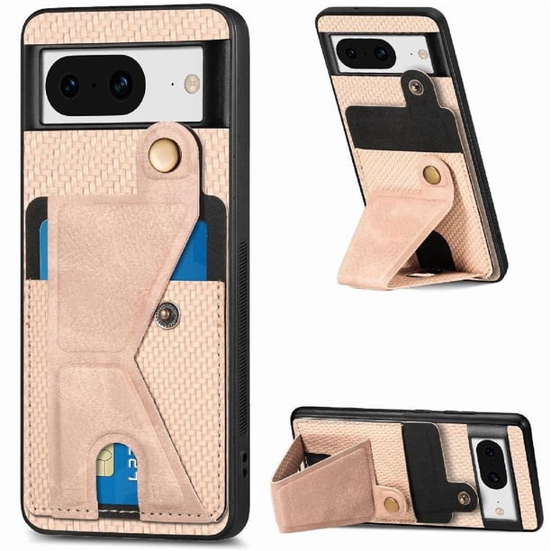 Funda Resistente para Google Pixel 8 con Tarjetero y Soporte, Diseño Magnético Blanco
