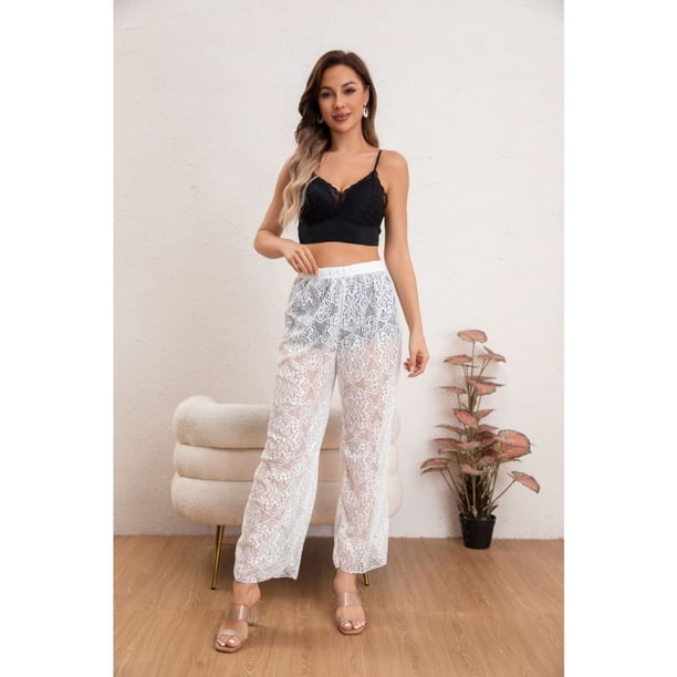 Pantalon Largo Encaje Salida de Baño Playa Piscina Verano 8345