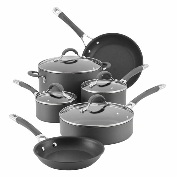 Juego de utensilios de cocina Circulon Radiance, anodizado duro, antiadherente, 10 unidades