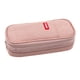 thumbnail image 3 of Estuche de gran capacidad para bolígrafos, papelería, cosméticos y estuche con cremallera. rosa gris, 3 of 5