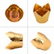 thumbnail image 4 of Moldes para cupcakes PARTYHIPPO 100 unidades estilo tulipán dorado, 4 of 7