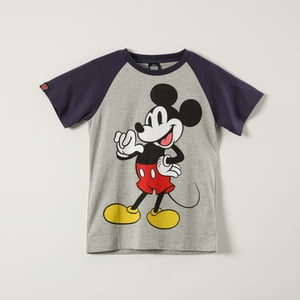 Polera Manga Corta Niño Mickey Gris And Blue Disney