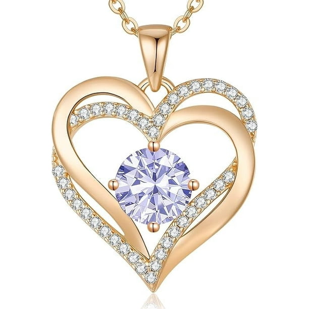 Collar Love Pendant con Piedra de Nacimiento para Mujer