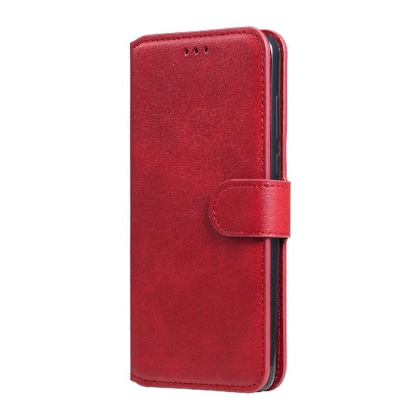 Funda Billetera para Xiaomi Poco M5s 4G con Porta Tarjetas y Soporte Ajustable Rojo