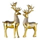 thumbnail image 3 of Un par de esculturas modernas de estatuillas Feng Shui animales Lucky estatuas de ciervos escandinavos, mesas, bodas, hogares, decoraciones Oro, 3 of 5