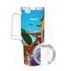 thumbnail image 3 of ¡Vamos, Doggos! Vaso aislado de acero inoxidable con asa, diseño temático, regalo para familia, amigos y fans; incluye pajita y encaja en el portavasos estándar, 40 oz, 3 of 6