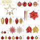 thumbnail image 2 of Set de 106 adornos esféricos navideños SHareconn en rojo y dorado, 2 of 6