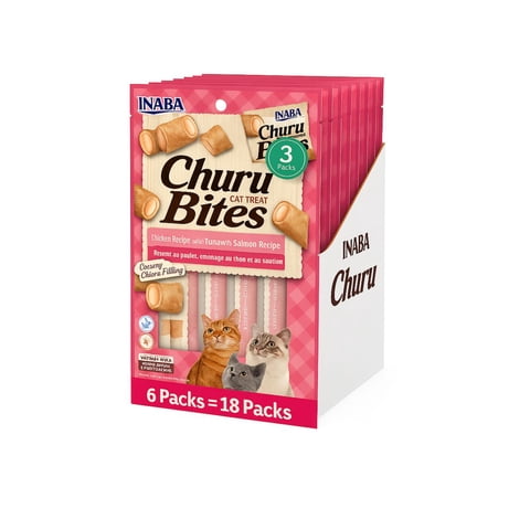 Inaba - Churu Bites Wraps Cat Atún Y Salmón 10G X3 | Pack 6