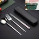 thumbnail image 1 of 3pcs/Set Portuguese Stainless Steel Portable Cutlery Set, Chopsticks Spoon Fork Cutlery Set, 1 of 5