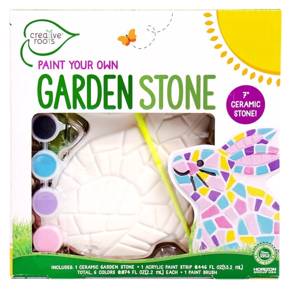 Kit de manualidades Creative Roots para pintar tu propia piedra de jardín con forma de conejito