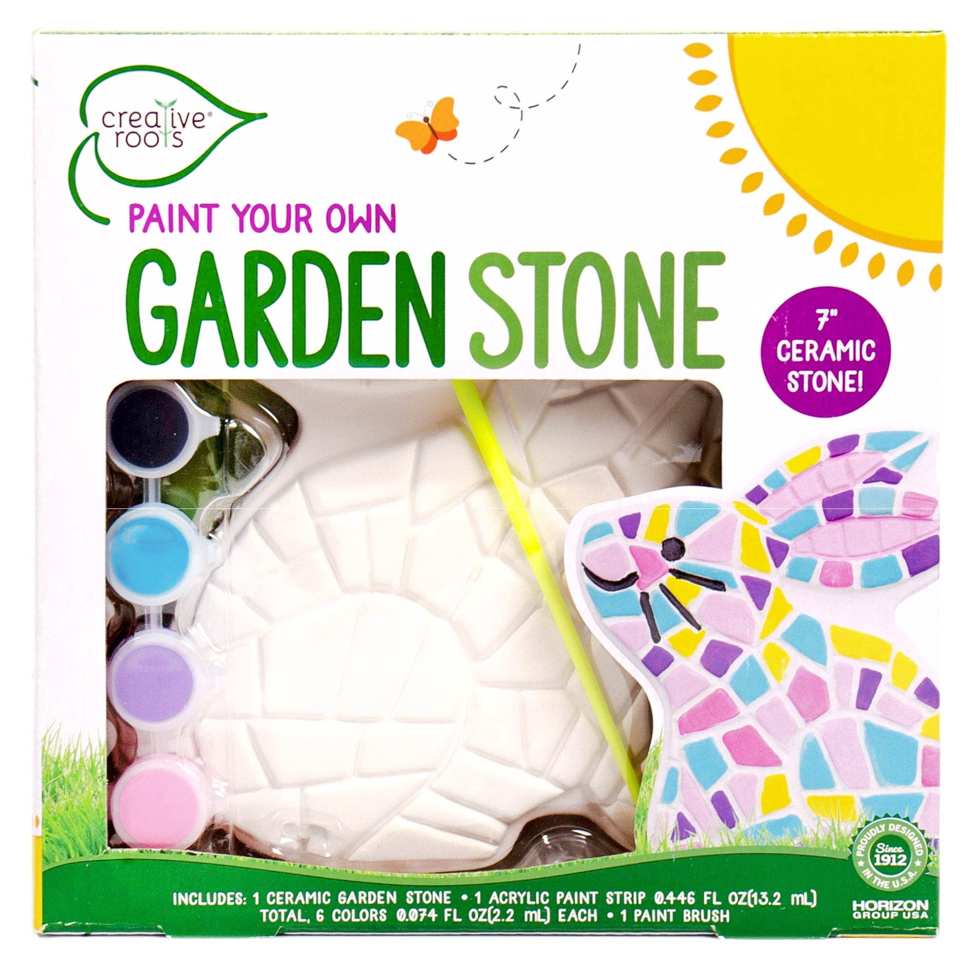 Kit De Manualidades Creative Roots Para Pintar Tu Propia Piedra De Jardín Con Forma De Conejito