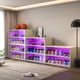 thumbnail image 3 of Off white Glass Door Shoe Box Shoe Storage Cabinet For Sneakers With RGB Led Light, 3 of 3