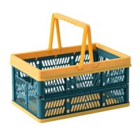 Importclick - Canasto Organizador Con Asas Amarillo 40X29X30Cm