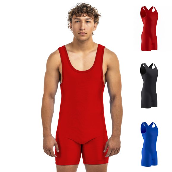 Matman Edge Malla de Lucha para Hombre y Niño, Spandex, Color Sólido (Rojo, 3XS)