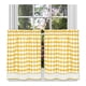 thumbnail image 1 of Juego de cortinas para ventana ACHIM Buffalo Check Tier, amarillo y marfil, 1 of 6