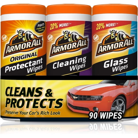 Toallitas Protectoras Armor All Para Limpieza De Vidrios Para Auto, Paquete De 90