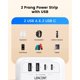 thumbnail image 5 of Adaptador Power Strip LENCENT de 2 a 3 clavijas con protección contra sobretensiones, 5 of 7