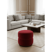 Muebles New - Puff Giratorio Rojo Felpa
