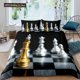 thumbnail image 1 of x2523 Bed SheetsChess Duvet Cover Set Chess Sports Games Bedding Sets Buffalo Plaid Check Comforter Cover Flowers Checkerboard Quilt Cover 3-Piece Bedding Set (1 Duvet Cover + 2 Pillow Shams) nj2523, 1 of 5