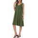 thumbnail image 4 of INSPIRE CHIC Vestido Plisado para Mujer Verano Casual 2025 Sin Mangas Midi Swing Tank Vestido de Sol Cuello en V Vestidos S Verde Militar, 4 of 6