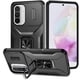 thumbnail image 1 of Funda Armada para Samsung Galaxy A36 con Tapa Deslizante y Soporte Magnético Giratorio Negro, 1 of 5