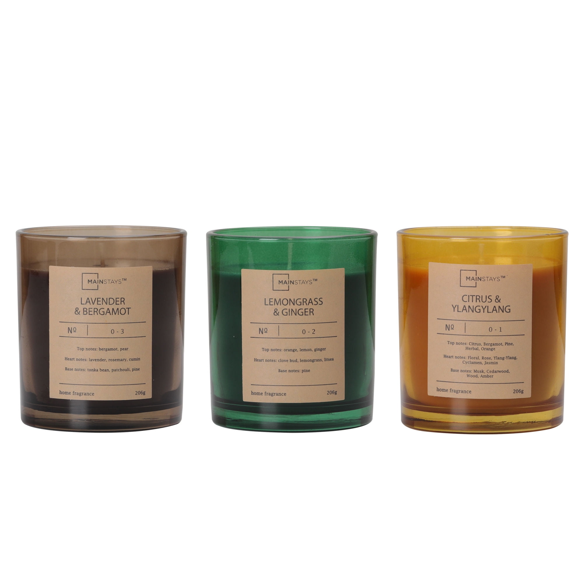 Mainstays - Velas Glossy 200 G 3 Frangancias, Producto Surtido 1 Un