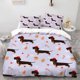 thumbnail image 1 of Christmas Dachshund Theme Bedding Set | Includes 1 Duvet Cover and 2 Pillowcases Soft and Comfortable, 1 of 1