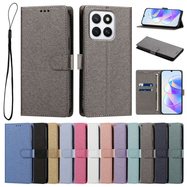 Cartera para Honor X8C con Soporte y Correa, Gris
