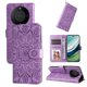 thumbnail image 1 of Funda tipo cartera FOXDOCK para Huawei Mate 60 , diseño girasol en relieve, cuero PU, cierre magnético, soporte y tarjetero, 1 of 5