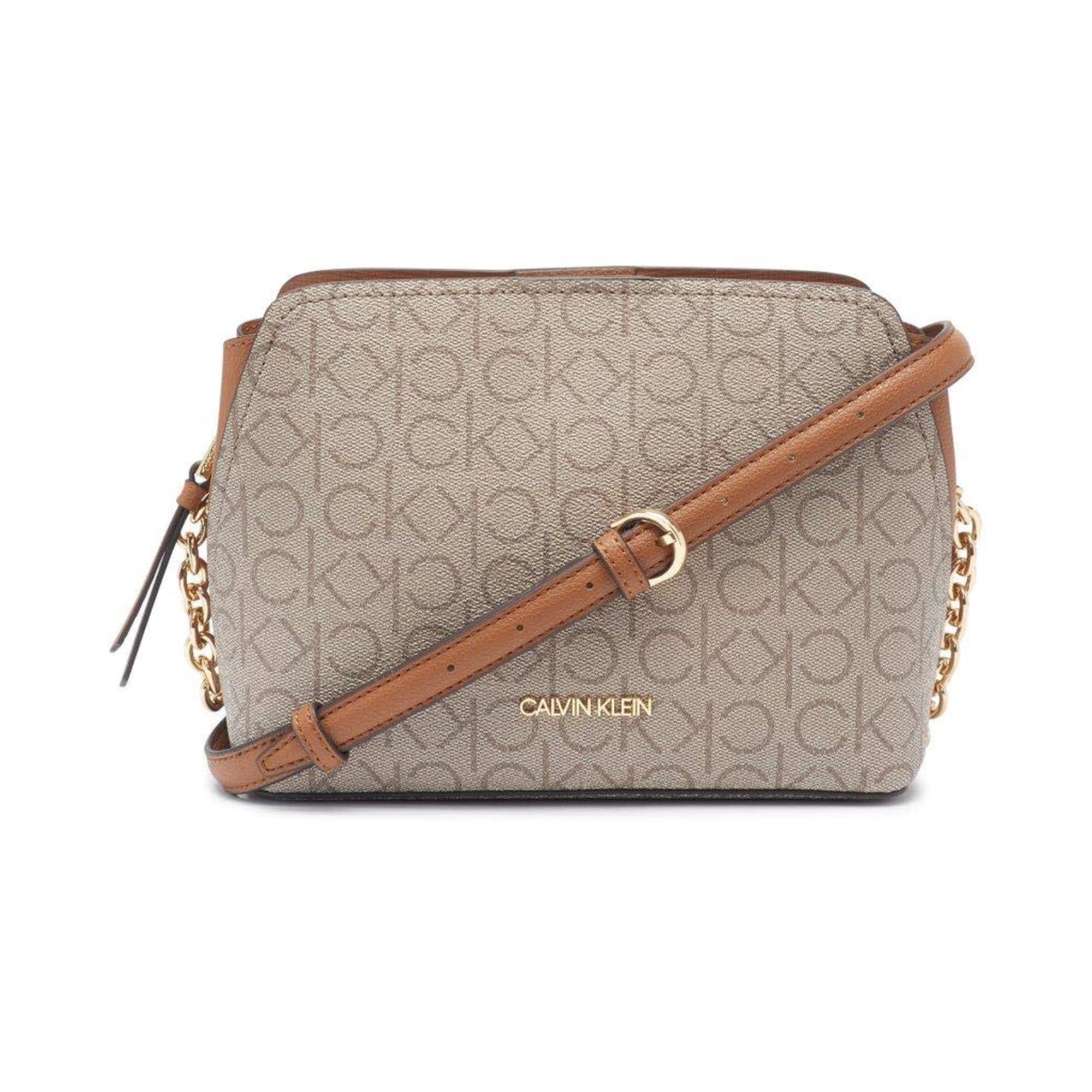 Bolso Calvin Klein Hailey Con Triple Compartimento Y Correa Cruzada
