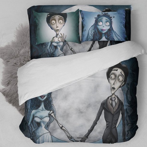Tim Burton's Corpse Bride Duvet Cover Bedding Set Pillow Cases 3-Piece Bedding Set (1 Duvet Cover + 2 Pillow Shams)