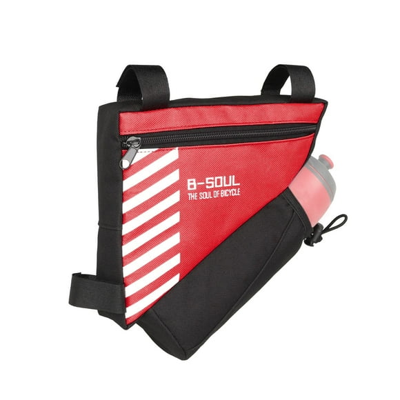 Bolso Triangular Para Bicicleta Con Porta Botella Rojo