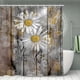 thumbnail image 2 of 1pc Daisy Floral Shower Curtain, Waterproof Shower Curtain With 12 Hooks, Non-Slip Bathroom Rug, Toilet U-Shape Mat, Toilet Lid Cover, Bathroom Decor, 2 of 5