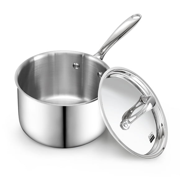 Cacerola Cooks Standard de 3 L de acero inoxidable con tapa