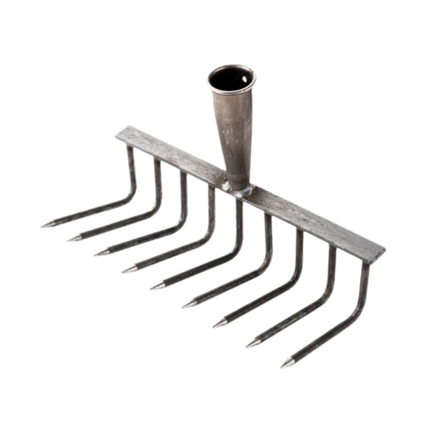 Cabeza de rastrillo de jardín Ging Latt Stroh Rake Mangan Steel Herramienta de jardín de alto rendimiento de alto rendimiento para jardín, césped, jar 9 dientes