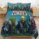 thumbnail image 1 of Juego de ropa de cama de Plants vs Zombies, funda nórdica, edredón, suave, decoración de dormitorio, regalos para niños, niñas, adolescentes, niños, 3 piezas con 1 funda nórdica., 1 of 3