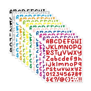 Magideal - 12 Uds. De Pegatinas De Letras Coloridas, Pegatinas De Letras Para Niños, Calcomanías De Letras Decorativas Pequeñas De 1 Pulgada, Pegatinas De Letras