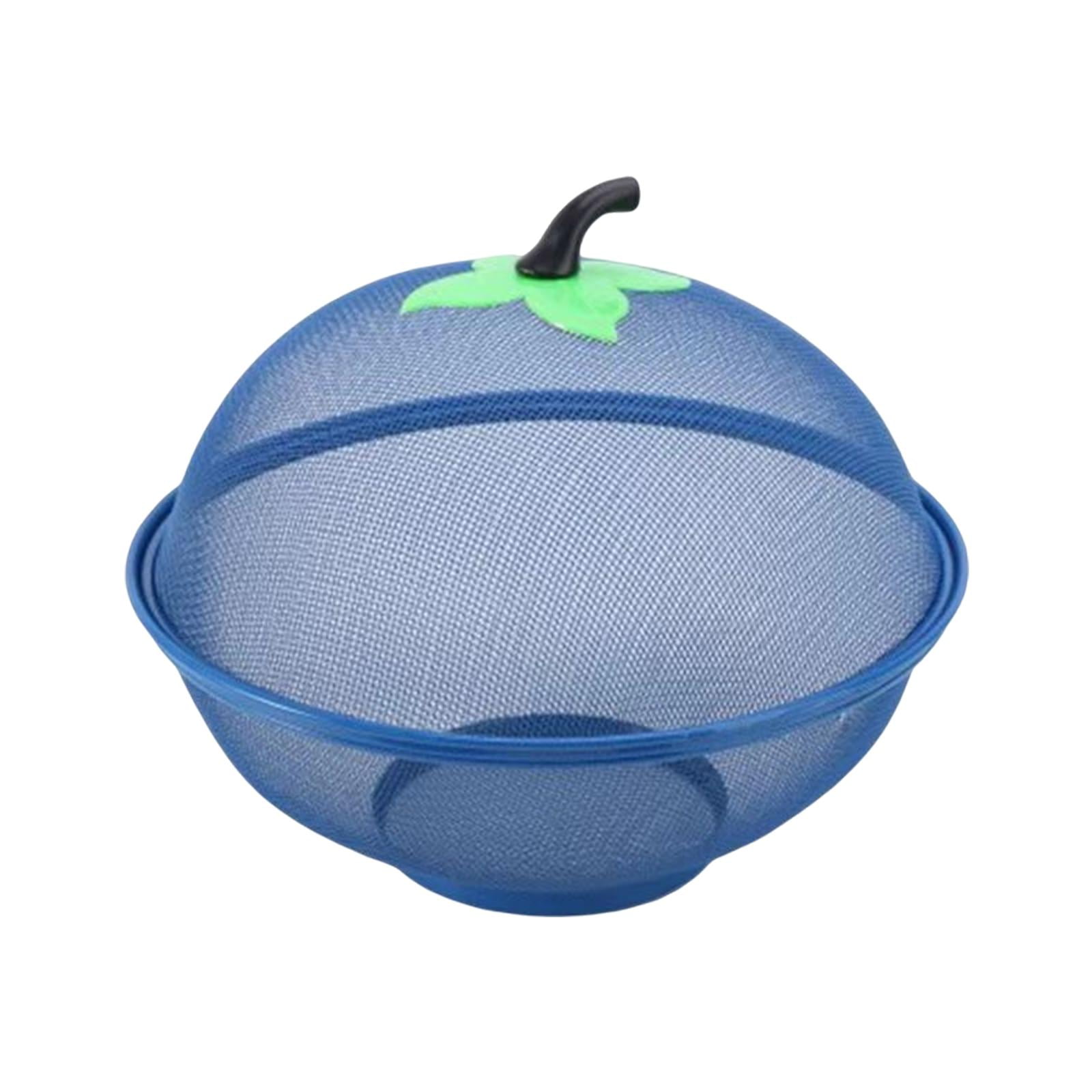 Fiocias - Canasta De Frutas De Alambre De Metal Snack Bread Bowl Postre Rack Para Plátano Verduras Azul