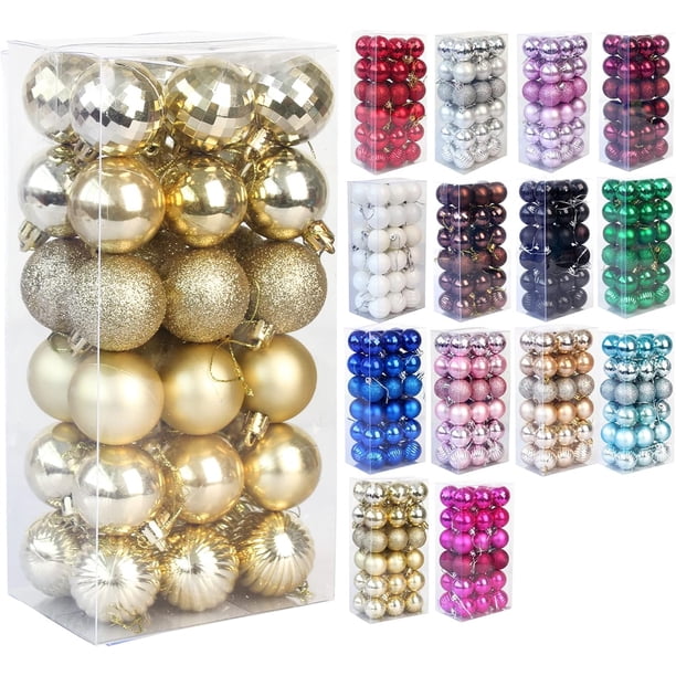 Adornos navideños irrompibles, bolas de árbol, colgantes, para bodas, fiestas de Halloween (paquete de 36 unidades) (4 cm/1,5'')