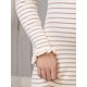 thumbnail image 5 of INSPIRE CHIC Vestido de Punto para Maternidad de Mujer con Volantes a Rayas, Cálido para Invierno, Elástico, de Manga Larga, Maxi Vestidos Beige X-Large, 5 of 6