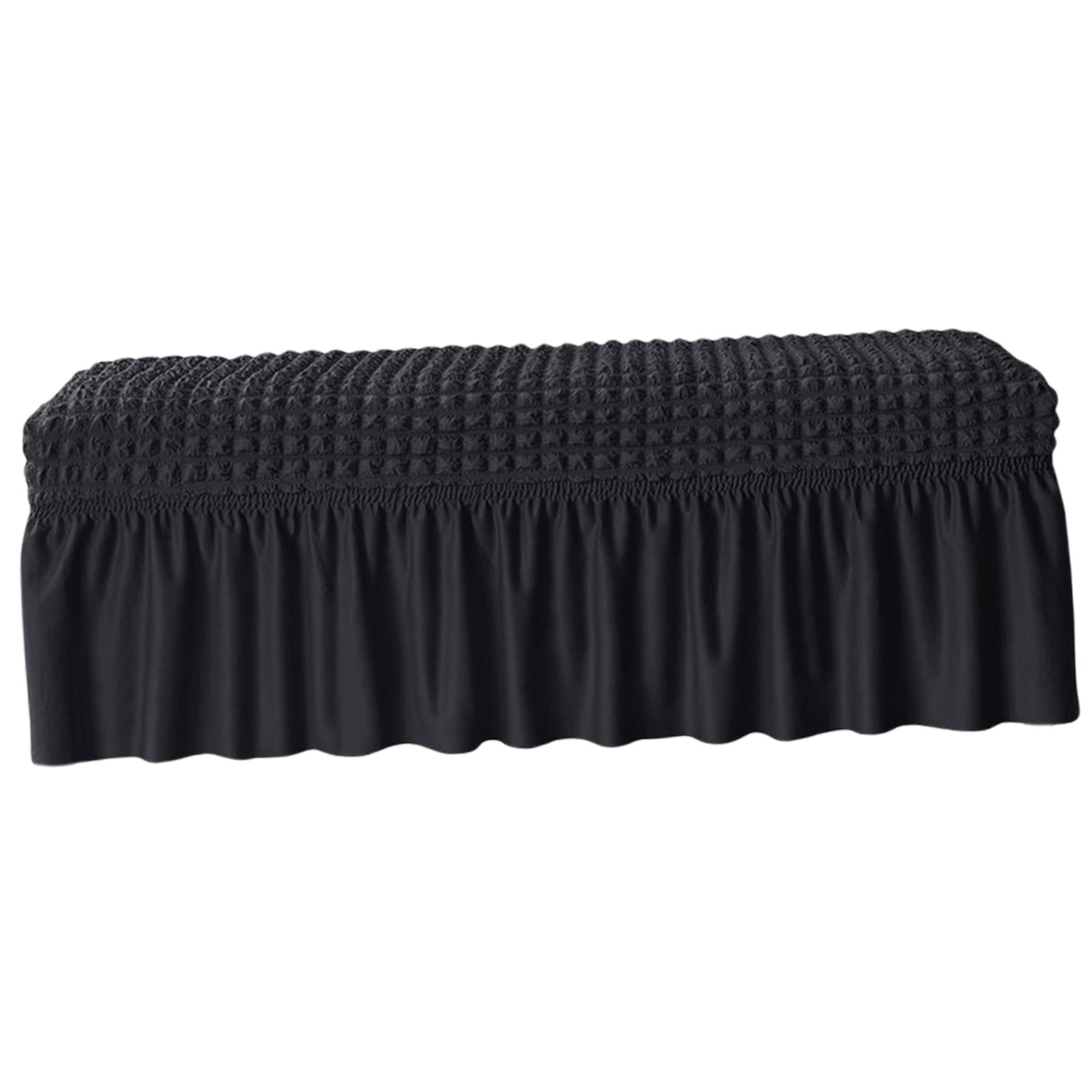 Bothyi - Protector De Muebles De Asiento De Banco De Cubierta De Banco Largo Para Decoración De Hotel De Sala De Estar Negro